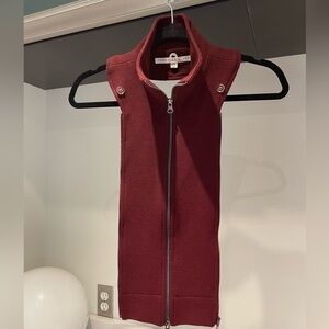 $248 Veronica Beard SANTO KNIT DICKEY jacket blazer zip insert merlot maroon